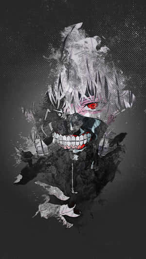A Black And White Image Of An Anime Character Wallpaper