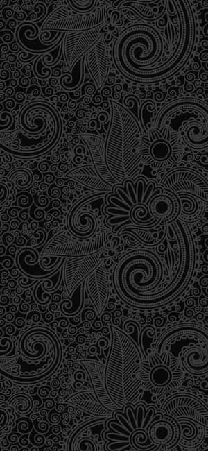 A Black And White Paisley Pattern Wallpaper
