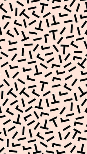 A Black And White Pattern With Black And White Shapes Wallpaper