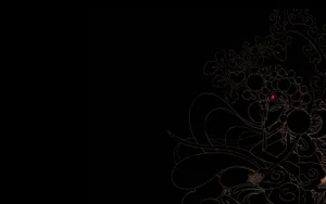 A Black Background With A Drawing Of A Tiger Wallpaper