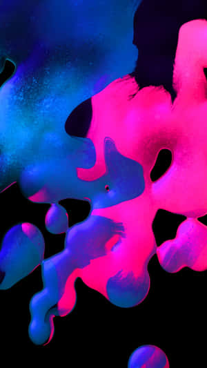 A Black Background With Blue And Pink Paint Wallpaper