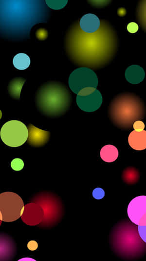 A Black Background With Many Colorful Circles Wallpaper