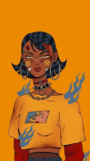 A Black Woman With Tattoos And A Tattoo On Her Arm Wallpaper