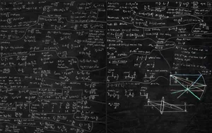 A Blackboard With Various Formulas Written On It Wallpaper