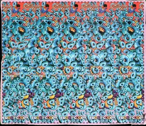 A Blue And Orange Scarf With A Colorful Pattern Wallpaper