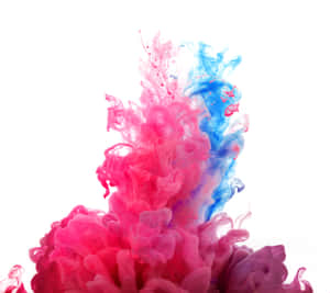 A Blue And Pink Ink Is Floating In The Air Wallpaper