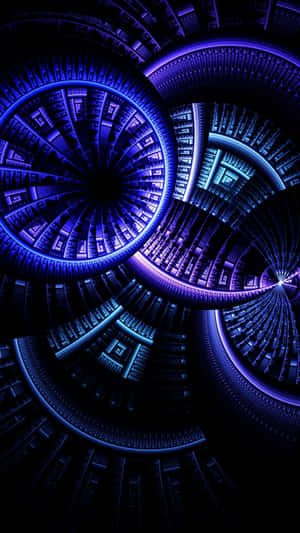 A Blue And Purple Abstract Background With A Spiral Design Wallpaper