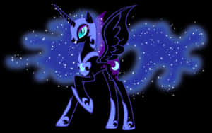 A Blue And Purple Unicorn Standing In The Dark Wallpaper