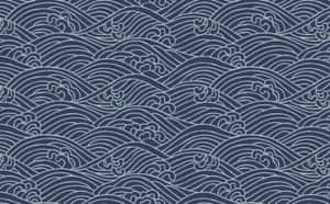 A Blue And White Wave Pattern Wallpaper