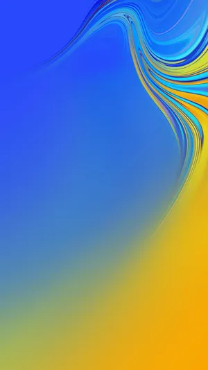 A Blue And Yellow Background With A Wave Wallpaper