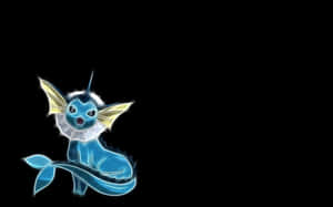A Blue Cat With Wings Sitting On A Black Background Wallpaper