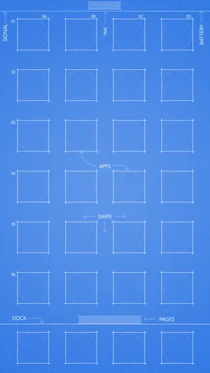 A Blueprint With A Lot Of Squares Wallpaper