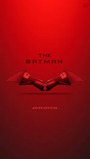 A Bold Red Batman Logo On A Black Background Wallpaper