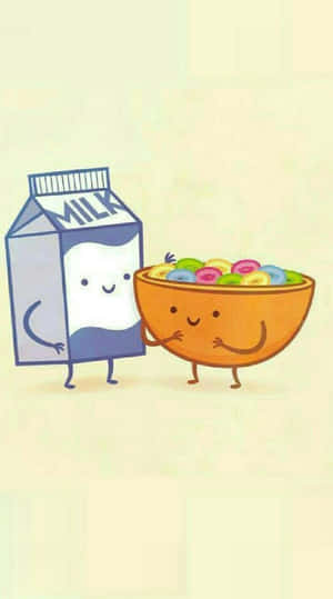 A Bowl Of Cereal And A Milk Carton Wallpaper