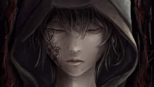 A Boy Stands In Terror At The Evil Lurking In The Shadows. Wallpaper