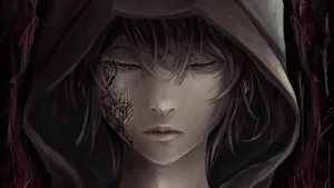A Boy Stands In Terror At The Evil Lurking In The Shadows. Wallpaper