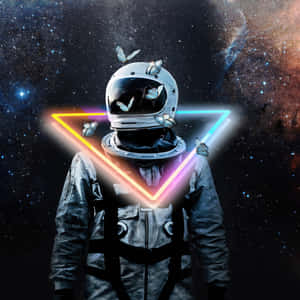 A Brave Astronaut Exploring The Twinkling Night Sky In Awe Wallpaper