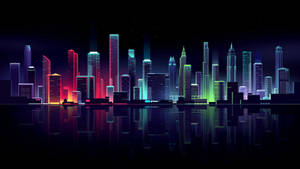 A Breathtaking View Of A Neon Cityscape Wallpaper