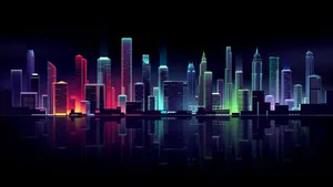 A Breathtaking View Of A Neon Cityscape Wallpaper