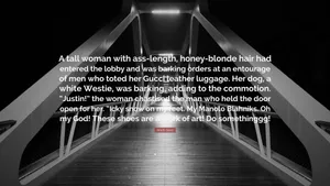 A Bridge With A Quote About A Woman With A Dog Wallpaper