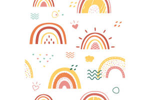 A Bright And Vibrant Display Of Rainbow Colors With A Boho-inspired Aesthetic Wallpaper