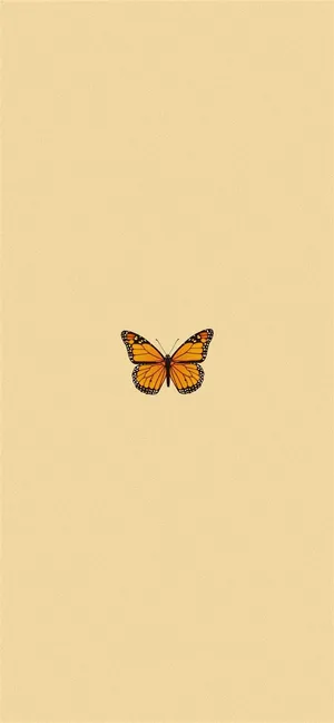 A Butterfly Is Sitting On A Beige Background Wallpaper