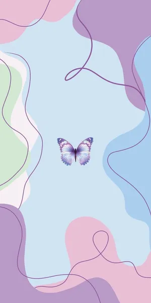 A Butterfly On A Blue And Pink Background Wallpaper