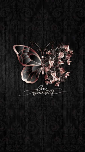 A Butterfly With A Rose On It Wallpaper