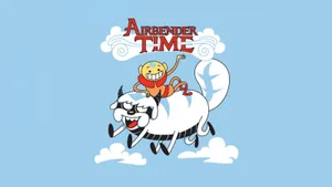 A Cartoon Character Riding A White Horse With The Words Adventure Time Wallpaper