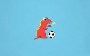 A Cartoon Dinosaur Making A Silly Face Wallpaper