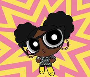 A Cartoon Girl With Glasses And A Pink Background Wallpaper