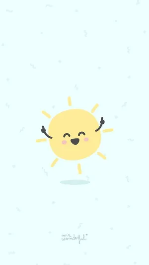 A Cartoon Sun With His Arms Up In The Air Wallpaper