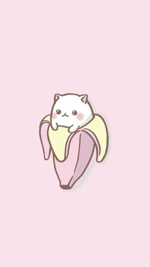 A Cat Is Sitting On A Banana Wallpaper
