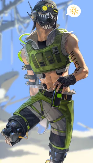 A Character In A Green Outfit With A Speech Bubble Wallpaper