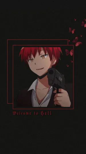 A Character With Red Hair Holding A Gun Wallpaper
