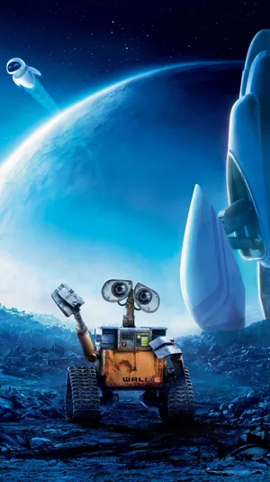 A Charming Moment With Wall-e On Your Iphone Wallpaper