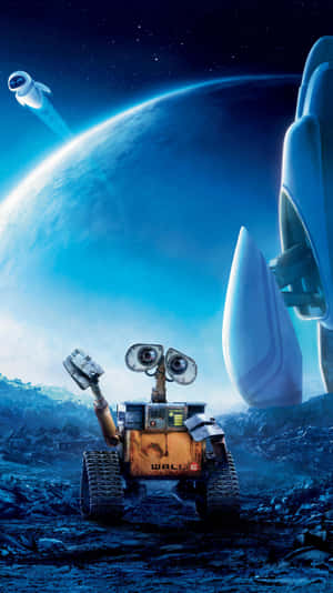 A Charming Moment With Wall-e On Your Iphone Wallpaper
