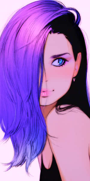 A Cheerful, Bright-eyed Girl Cartoon Character Wallpaper