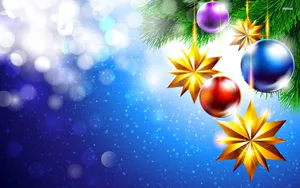 A Christmas Ornament In Festive Hues And Design Wallpaper