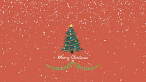 A Christmas Tree With Snow Falling On It Wallpaper