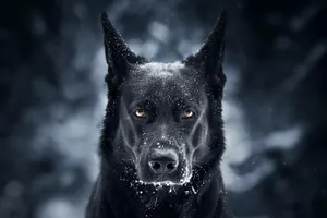 A Close-up Look At A Majestic German Shepherd Dog Wallpaper