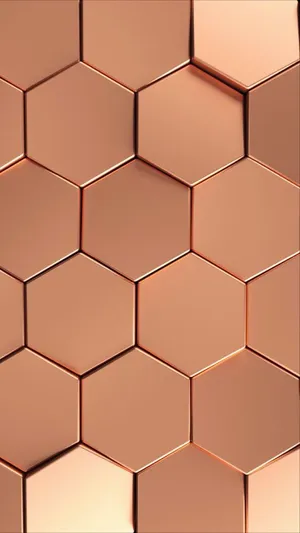 A Close Up Of A Copper Hexagonal Tile Wallpaper