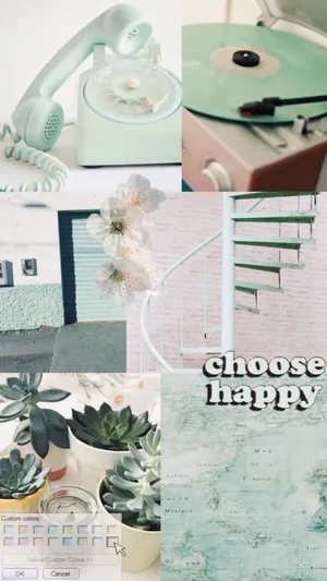 A Collage Of Photos With The Words Choose Happy Wallpaper