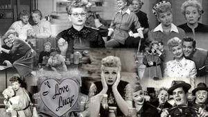 A Collage Tribute To Lucille Ball The Queen Of Comedy Wallpaper