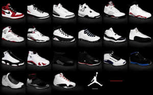 A Collection Of Air Jordan Shoes In Different Colors Wallpaper