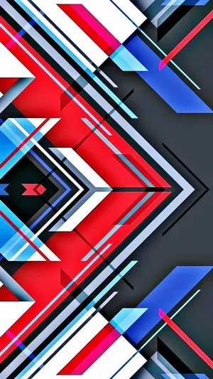 A Colorful Abstract Design With Red, Blue, And White Lines Wallpaper