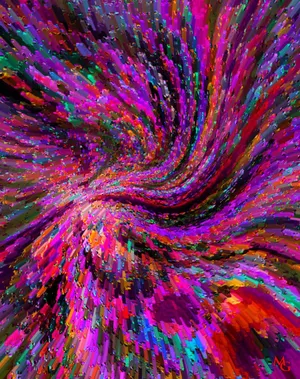 A Colorful Abstract Painting With A Swirling Pattern Wallpaper