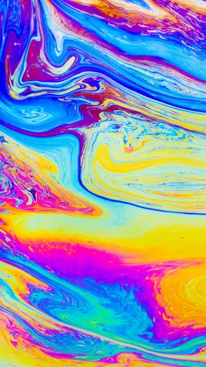 A Colorful Abstract Painting With Swirls Of Liquid Wallpaper