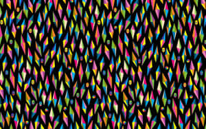 A Colorful Interior Design With A Whimsical Pattern Wallpaper