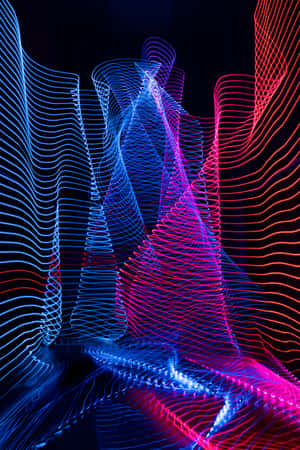 A Colorful Light Art Image With A Dark Background Wallpaper